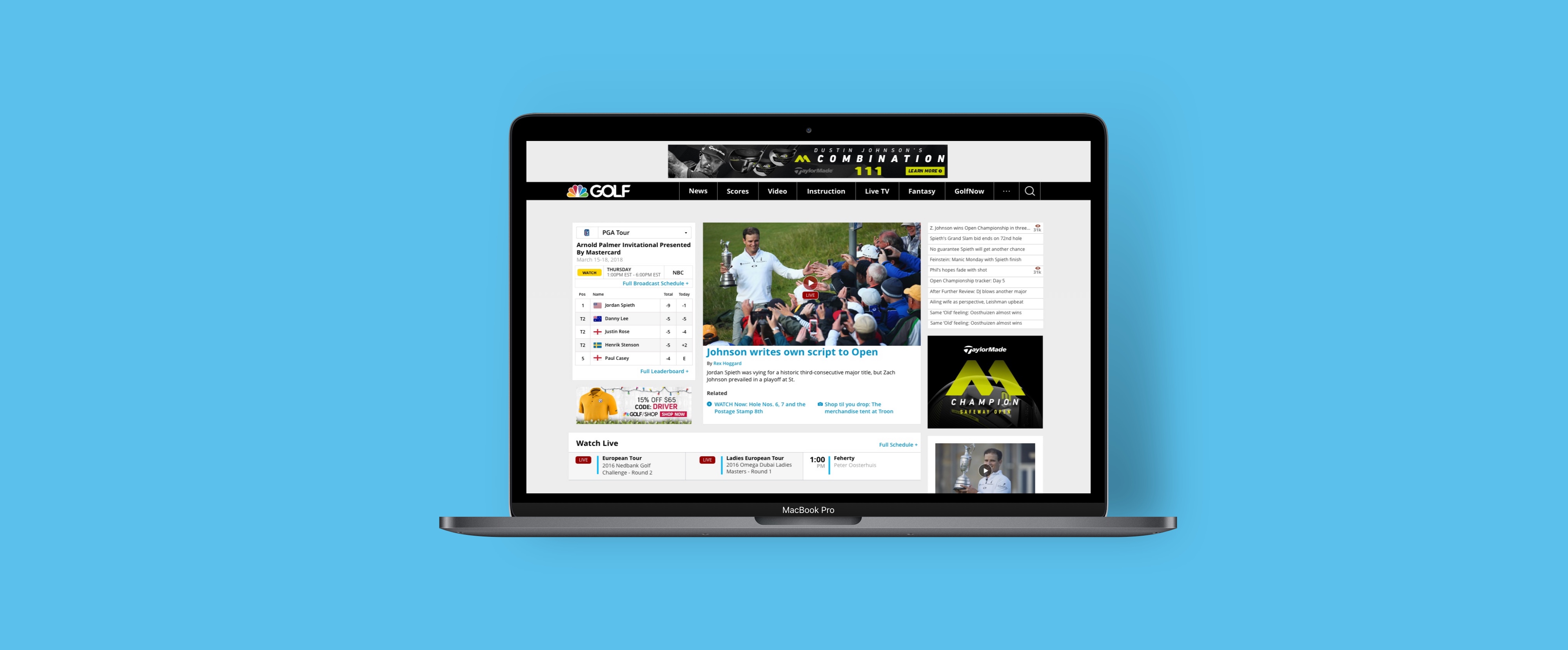 Next project: Golf Channel Responsive Web Design