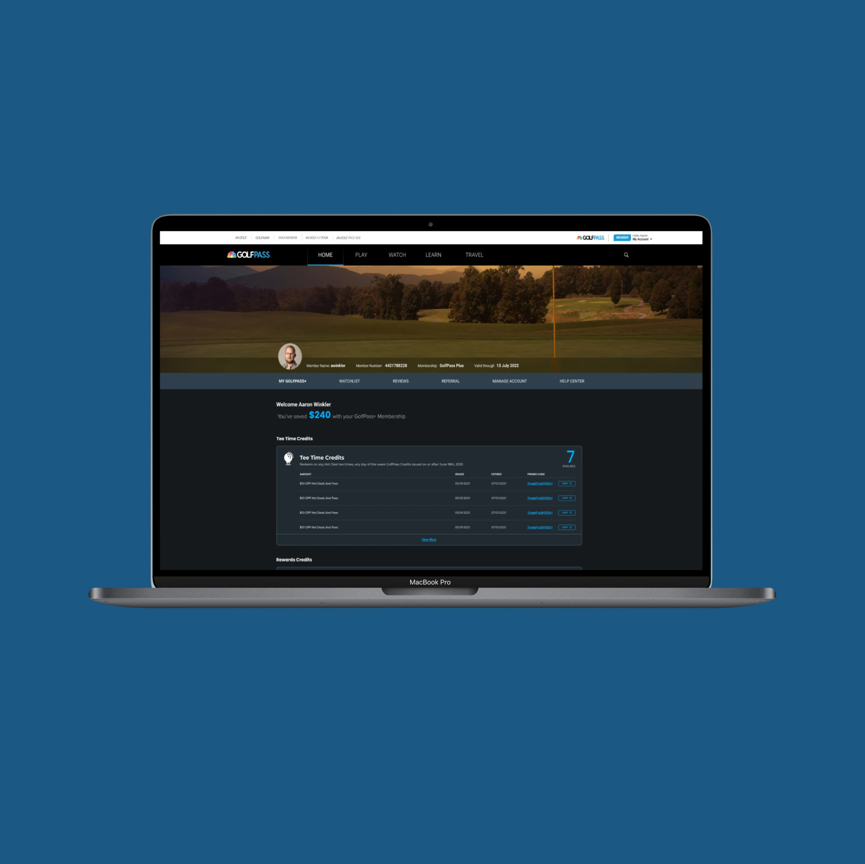 GolfPass Account Management System